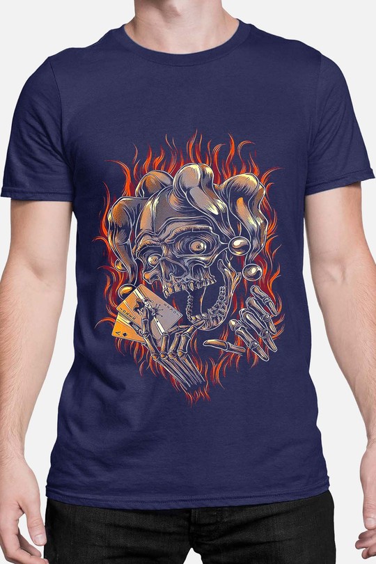 skull chaos jocker - Tshirt Homme-MARINE