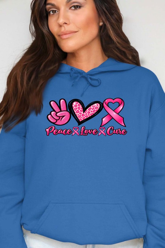 PLC pink october - Sweat Capuche Femme-BLEU ROI