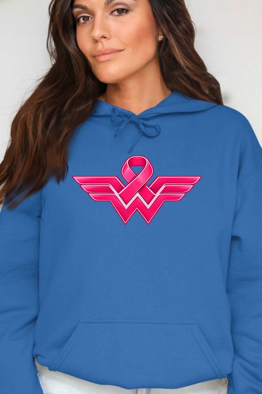 Wonder Pink October - Sweat Capuche Femme-BLEU ROI