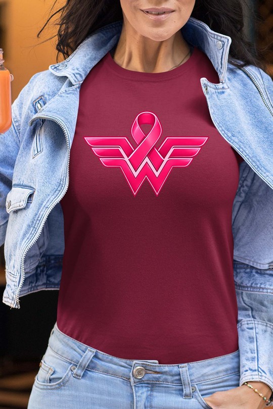 Wonder Pink October - Tshirt Femme-BORDEAUX