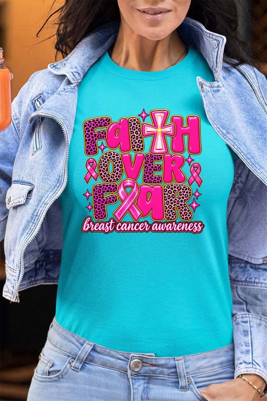 Pink Faith October - Tshirt Femme - FC-TURQUOISE
