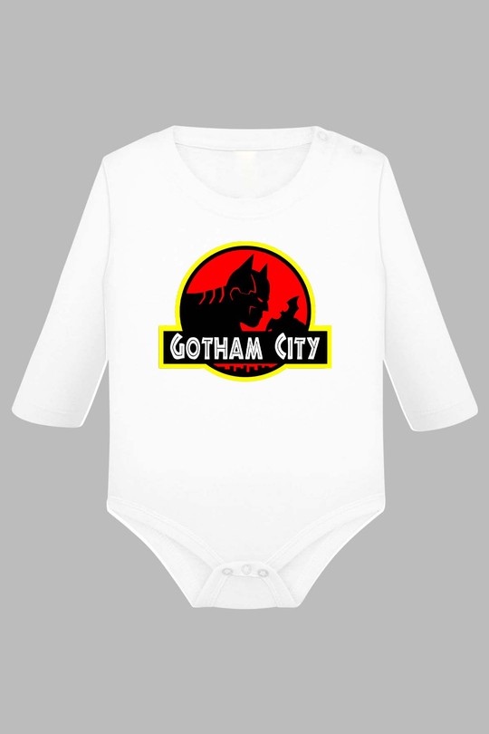 Gotham city - Body Manche longue bébé-BLANC