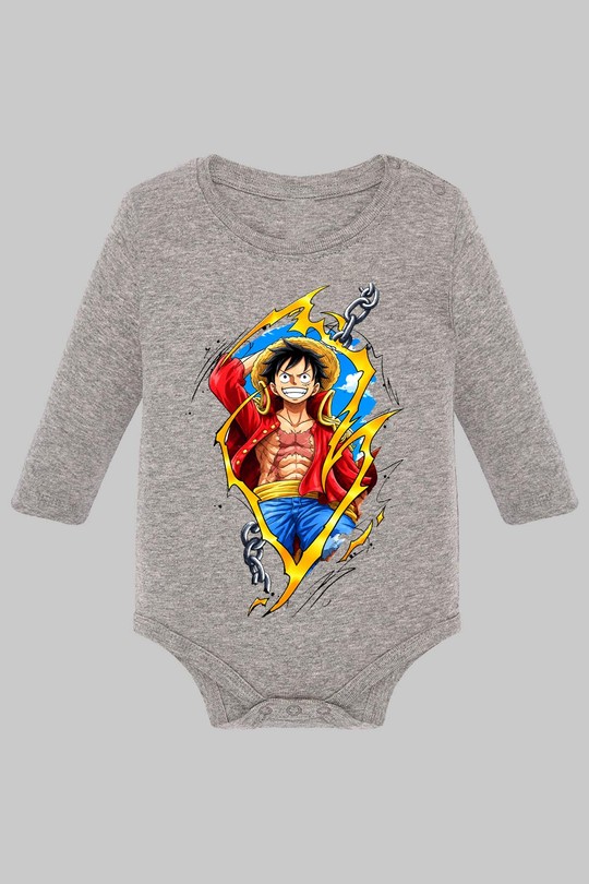 LUFFY MAGIC - Body Manche longue bébé-GRIS