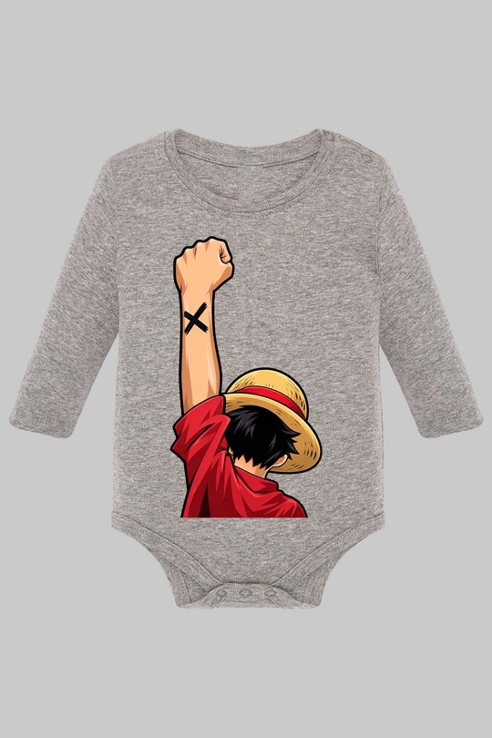 YES luffy - Body Manche longue bébé-GRIS