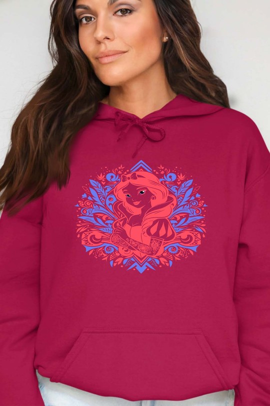 tatto snow white V2 - Sweat Capuche Femme-BORDEAUX