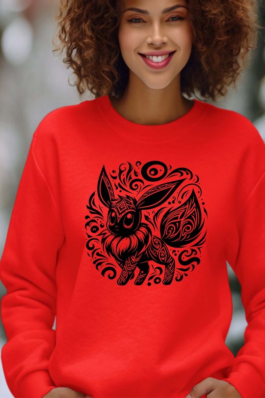 tatto evee - Sweat Col Rond Femme-ROUGE