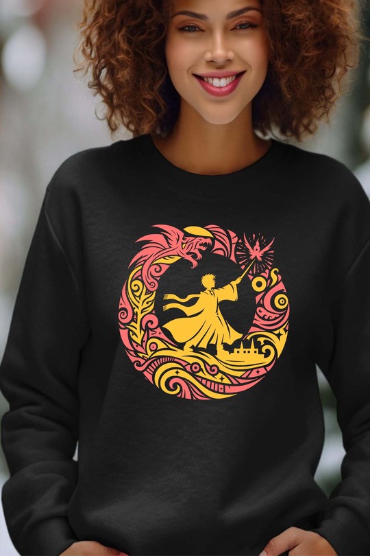 tatto potter - Sweat Col Rond Femme-NOIR