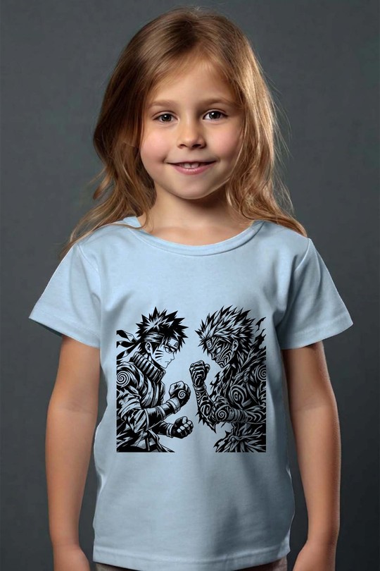 naruto coloring - Tshirt Fille - FC-BLEU CIEL