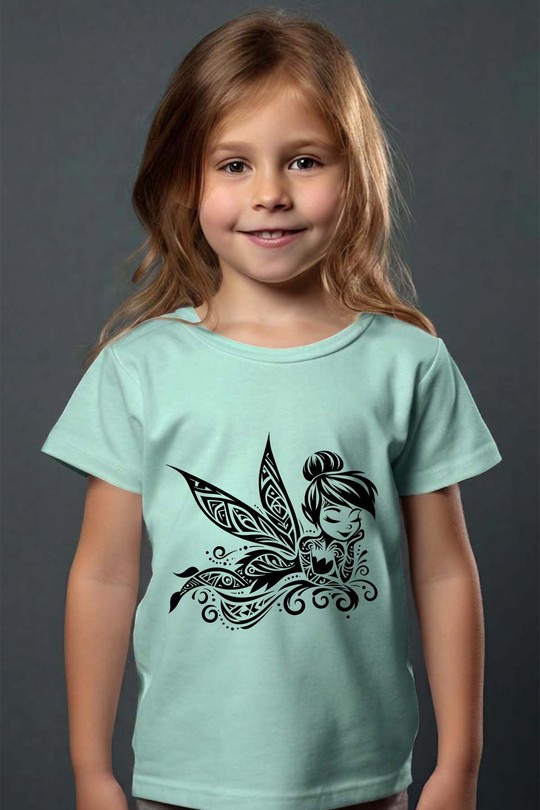 tatto thinkerbell - Tshirt Fille - FC-VERT D'EAU