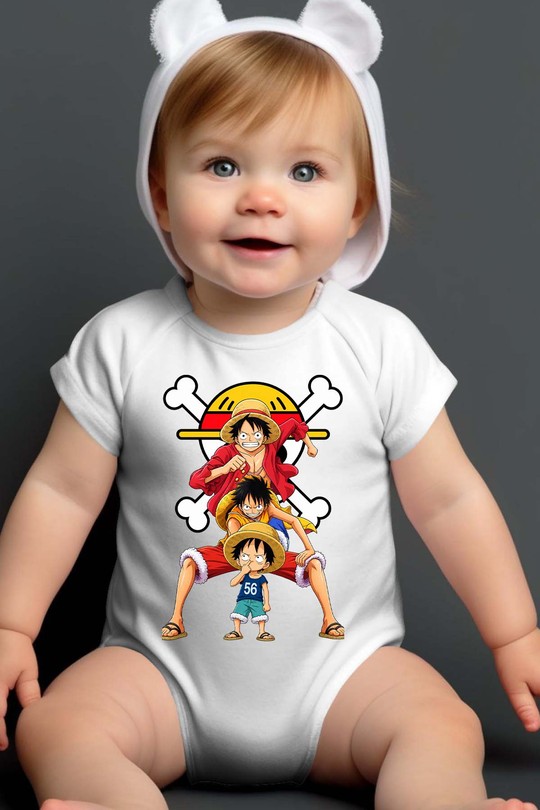 3 gen luffy - Body bébé-BLANC