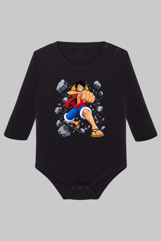 luffy warrior - Body Manche longue bébé-NOIR