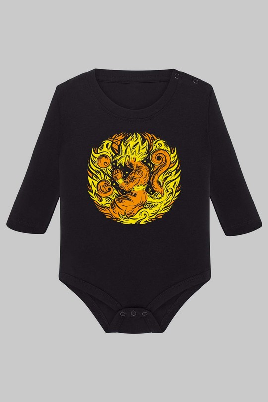 tatto dragon ball - Body Manche longue bébé-NOIR
