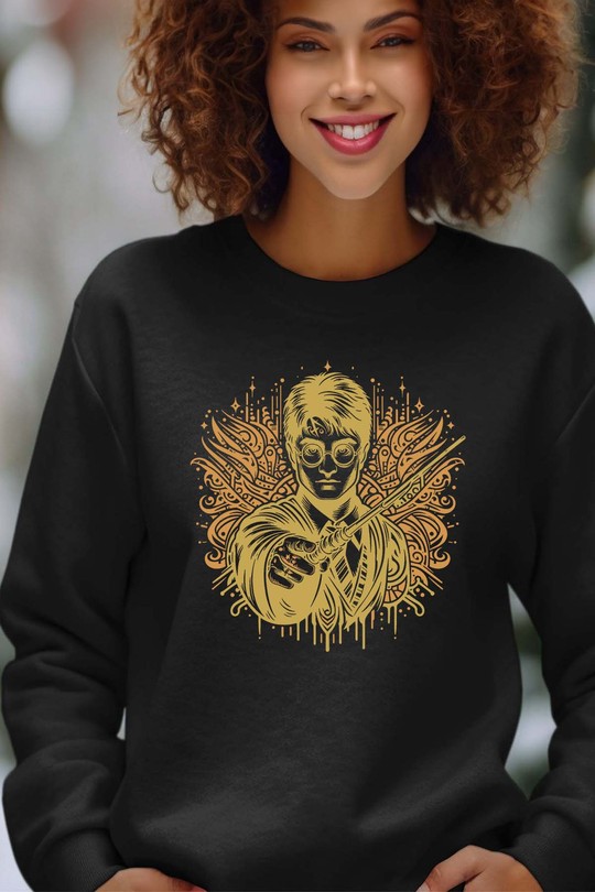 tatoo harry potter - Sweat Col Rond Femme-NOIR