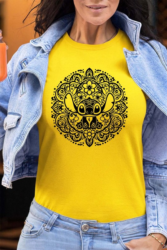 tatto mini stitch - Tshirt Femme - FC-JAUNE