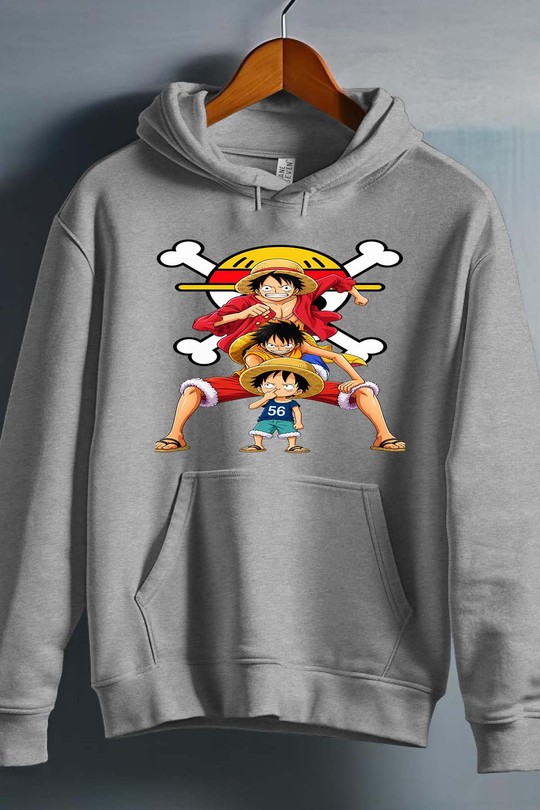 3 gen luffy - Sweat capuche Homme-GRIS
