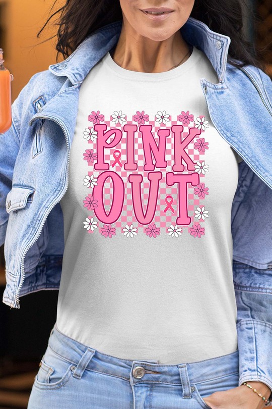 PinkOut Flower - Tshirt Femme-BLANC