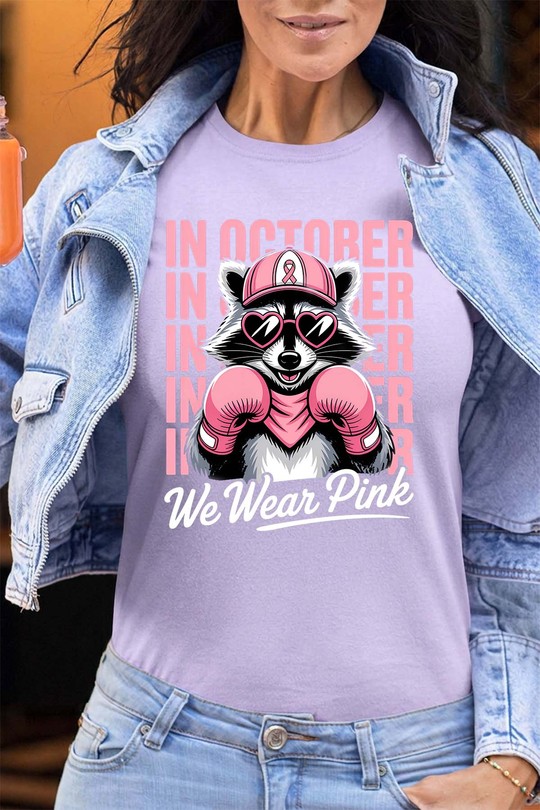 October Pink Raccoon - Tshirt Femme - FC-VIOLET