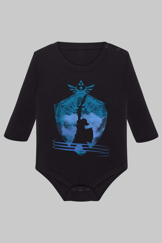 hero warrior - Body Manche longue bébé-NOIR