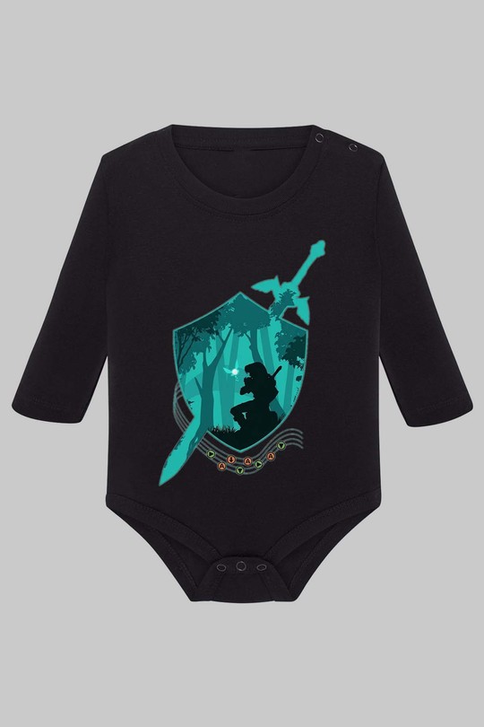 sword ocarina - Body Manche longue bébé-NOIR
