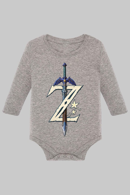 z btow sword - Body Manche longue bébé-GRIS