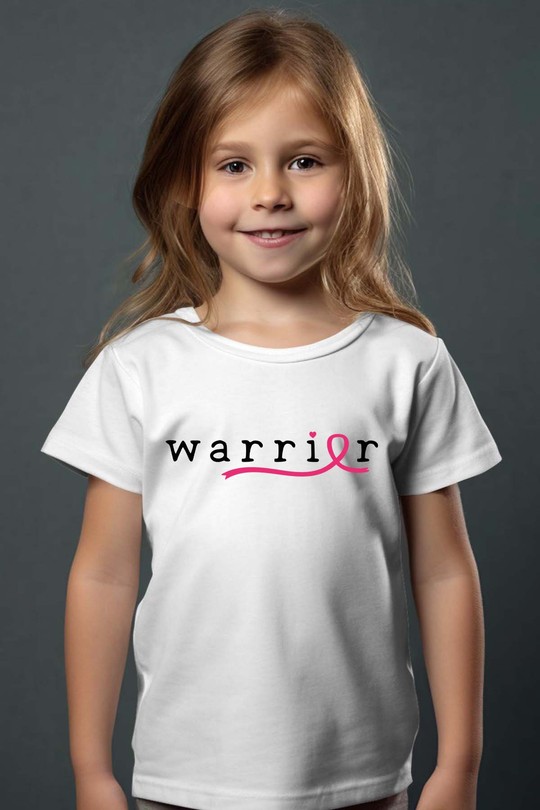 Warrior Cancer - Tshirt Fille-BLANC