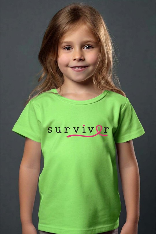 Survivor Cancer - Tshirt Fille - FC-VERT CLAIR