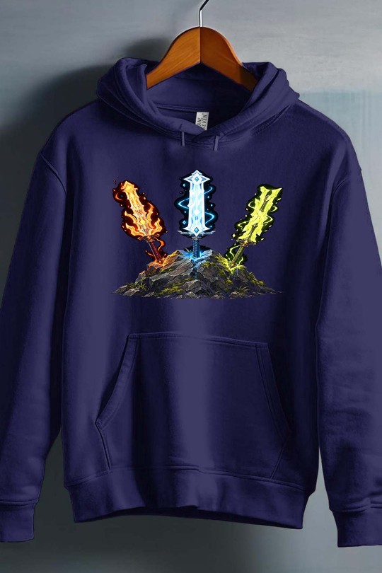 elemental swords btow - Sweat capuche Homme-MARINE