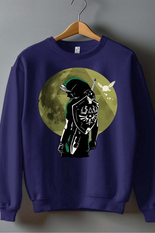 mask shadow forest - Sweat Col Rond Homme-MARINE