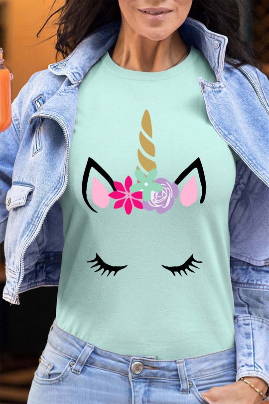 unicorne  wakeup - Tshirt Femme - FC-VERT D'EAU