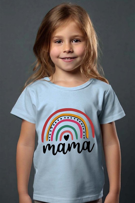 mama - Tshirt Fille - FC-BLEU CIEL