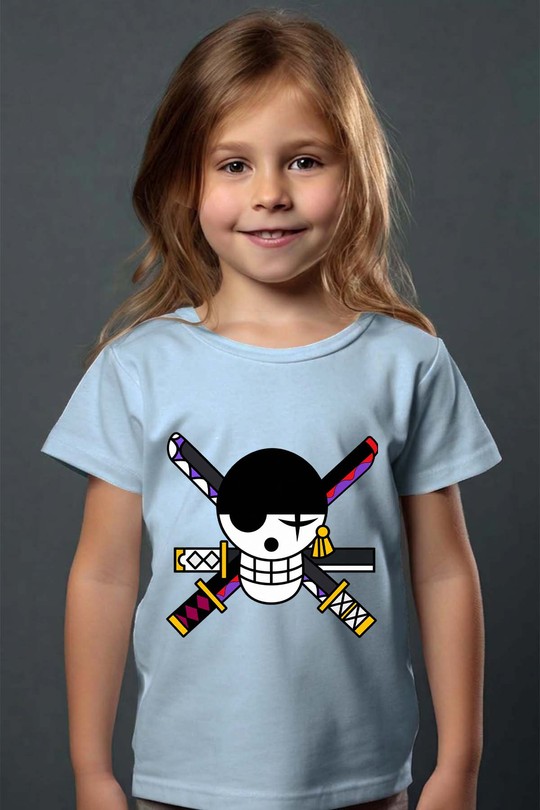 PIRAT ONEPICE - Tshirt Fille - FC-BLEU CIEL