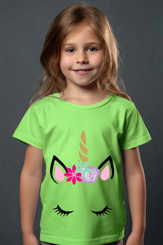 unicorne  wakeup - Tshirt Fille - FC-VERT CLAIR