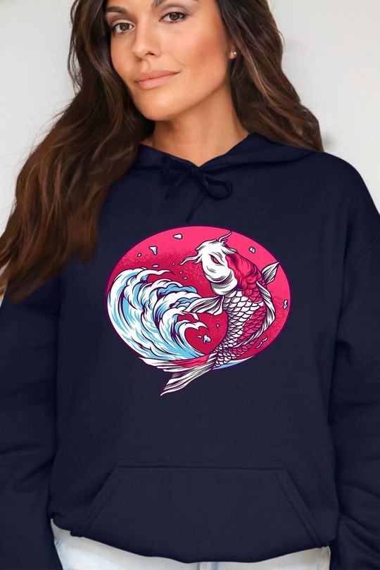 koijapan - Sweat Capuche Femme-MARINE