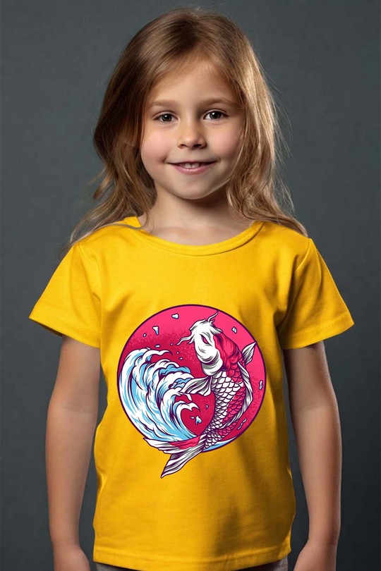 koijapan - Tshirt Fille-JAUNE