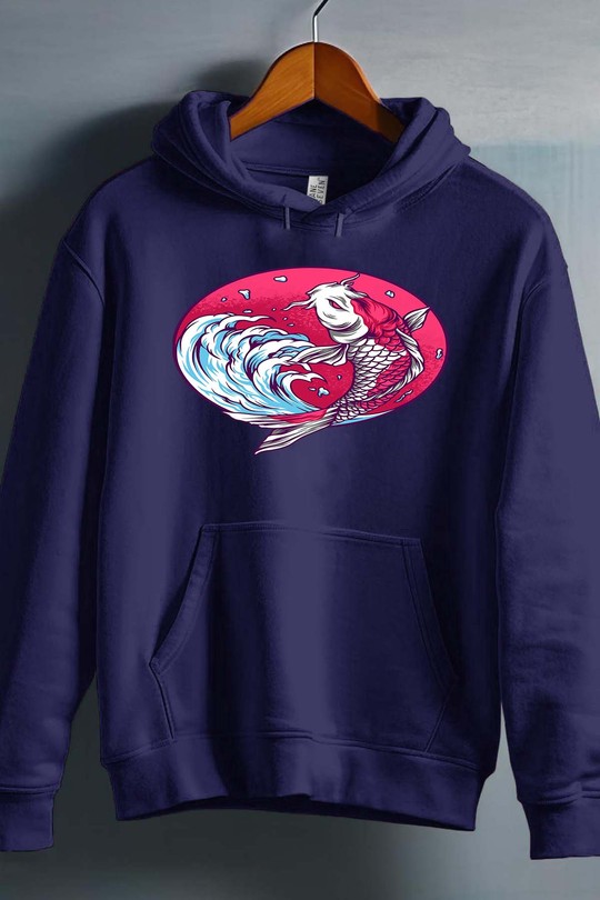 koijapan - Sweat capuche Homme-MARINE