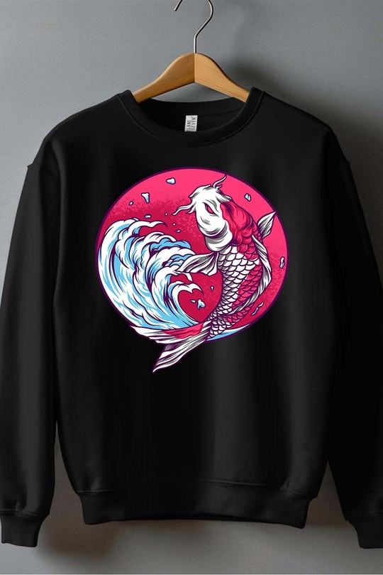 koijapan - Sweat Col Rond Homme-NOIR
