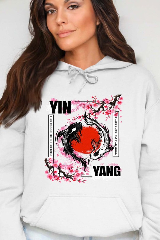 sakura yin yong - Sweat Capuche Femme-BLANC