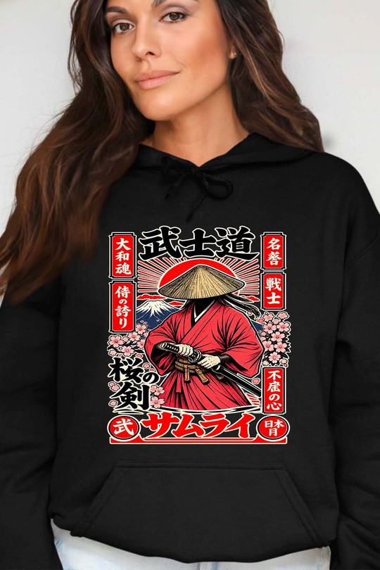 samurai japan - Sweat Capuche Femme-NOIR