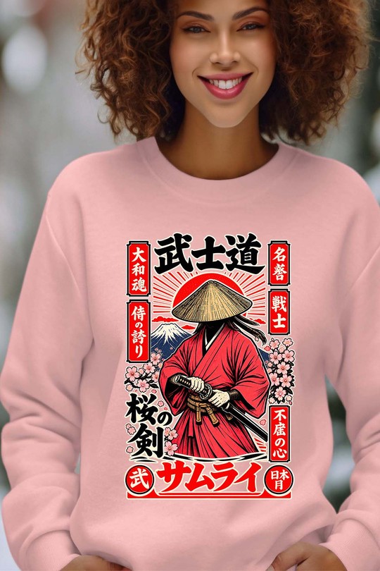 samurai japan - Sweat Col Rond Femme-ROSE