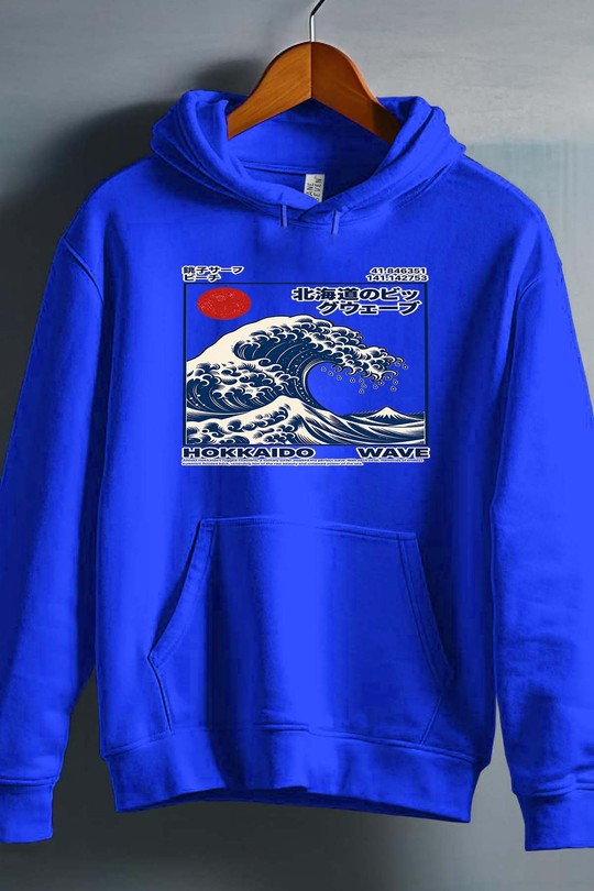 eastern art japan 3 - Sweat capuche Homme-BLEU ROI