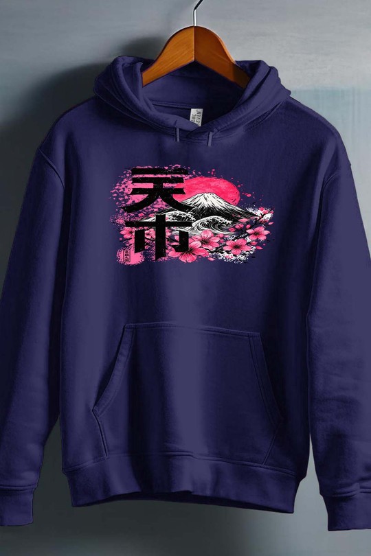 sakura fuji - Sweat capuche Homme-MARINE