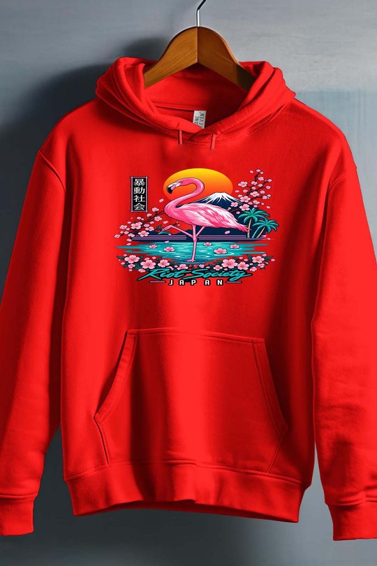 sakura japan - Sweat capuche Homme-ROUGE