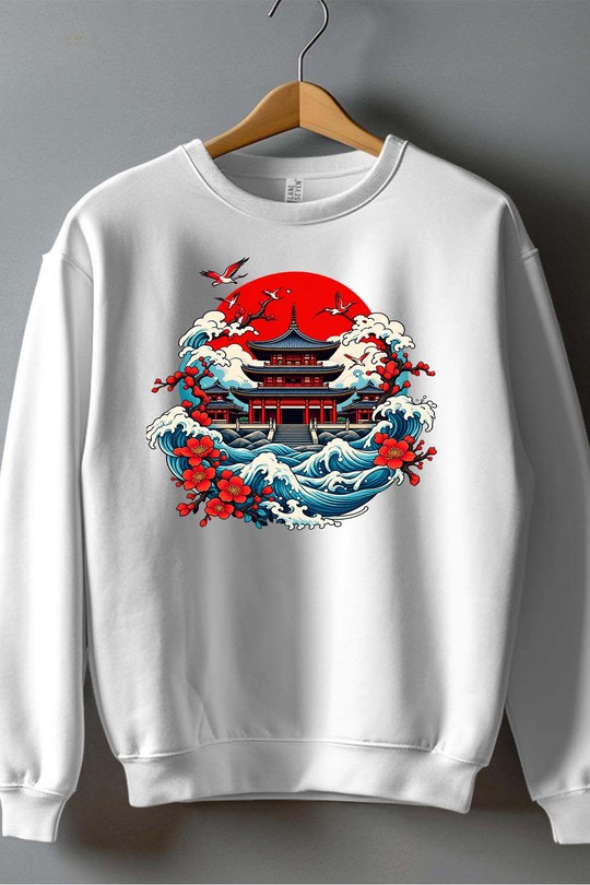eastern art castle - Sweat Col Rond Homme-BLANC