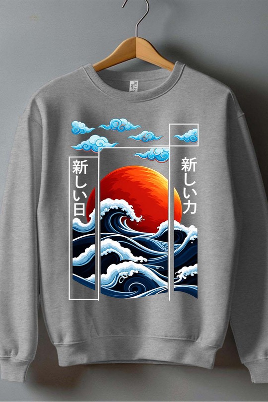 eastern art jp 2 - Sweat Col Rond Homme-GRIS