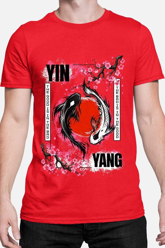 sakura yin yong - Tshirt Homme-ROUGE