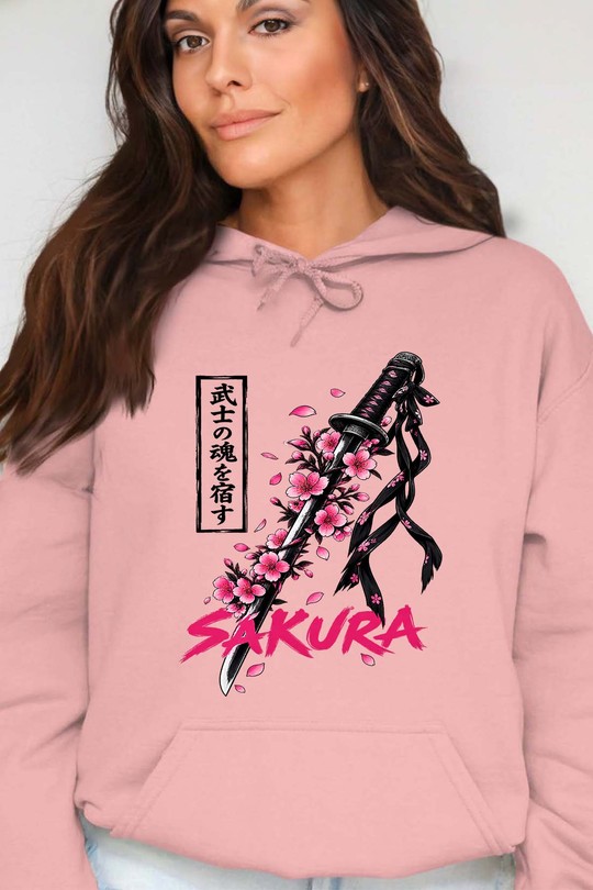 Sword Soul Samurai - Sweat Capuche Femme-ROSE