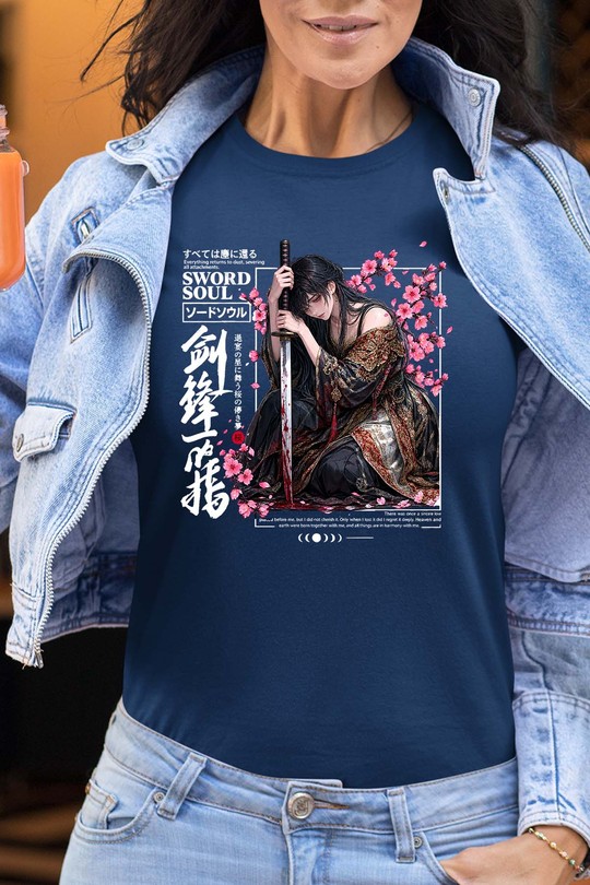 Samurai Sword Warrior - Tshirt Femme-MARINE