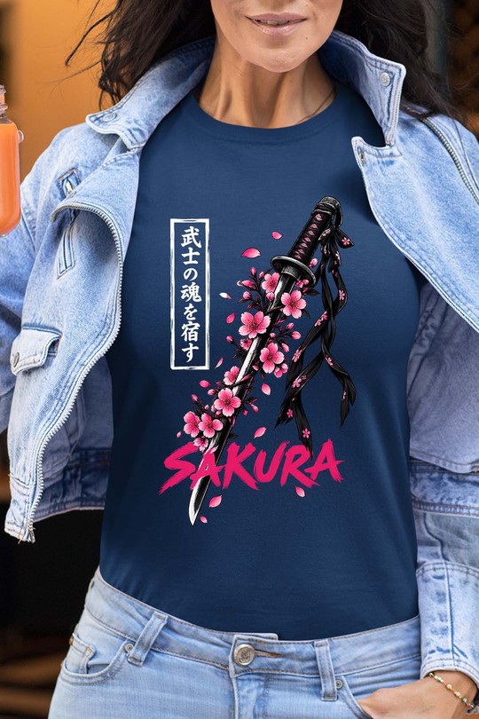 Sword Soul Samurai - Tshirt Femme-MARINE