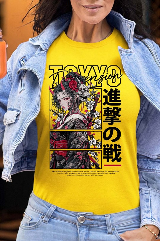 Japanese Crane - Tshirt Femme - FC-JAUNE