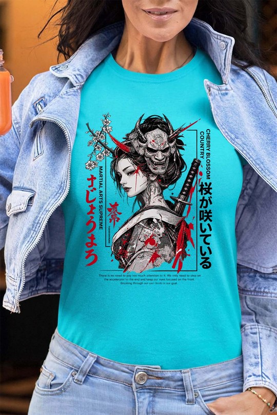 Oni Warrior crane - Tshirt Femme - FC-TURQUOISE